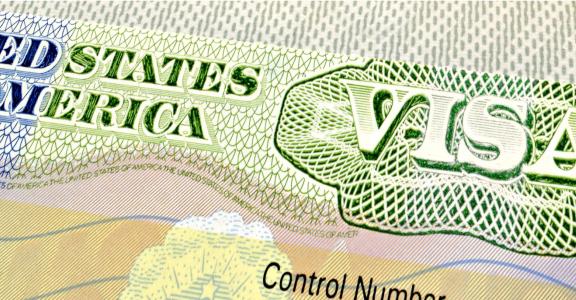 Image of US Visa close-up